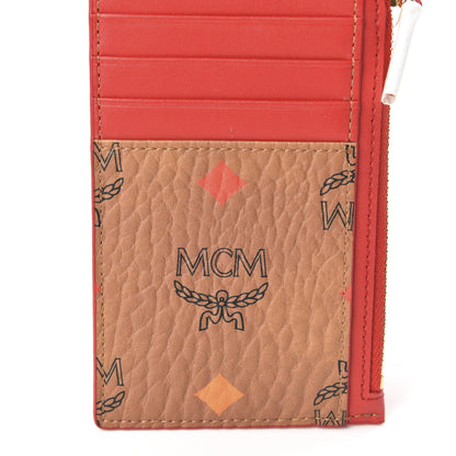 MCM Skyoptic Visetos Mini Lanyard Card Case Holder Spectrum Diamond Cognac Red 7 of 8