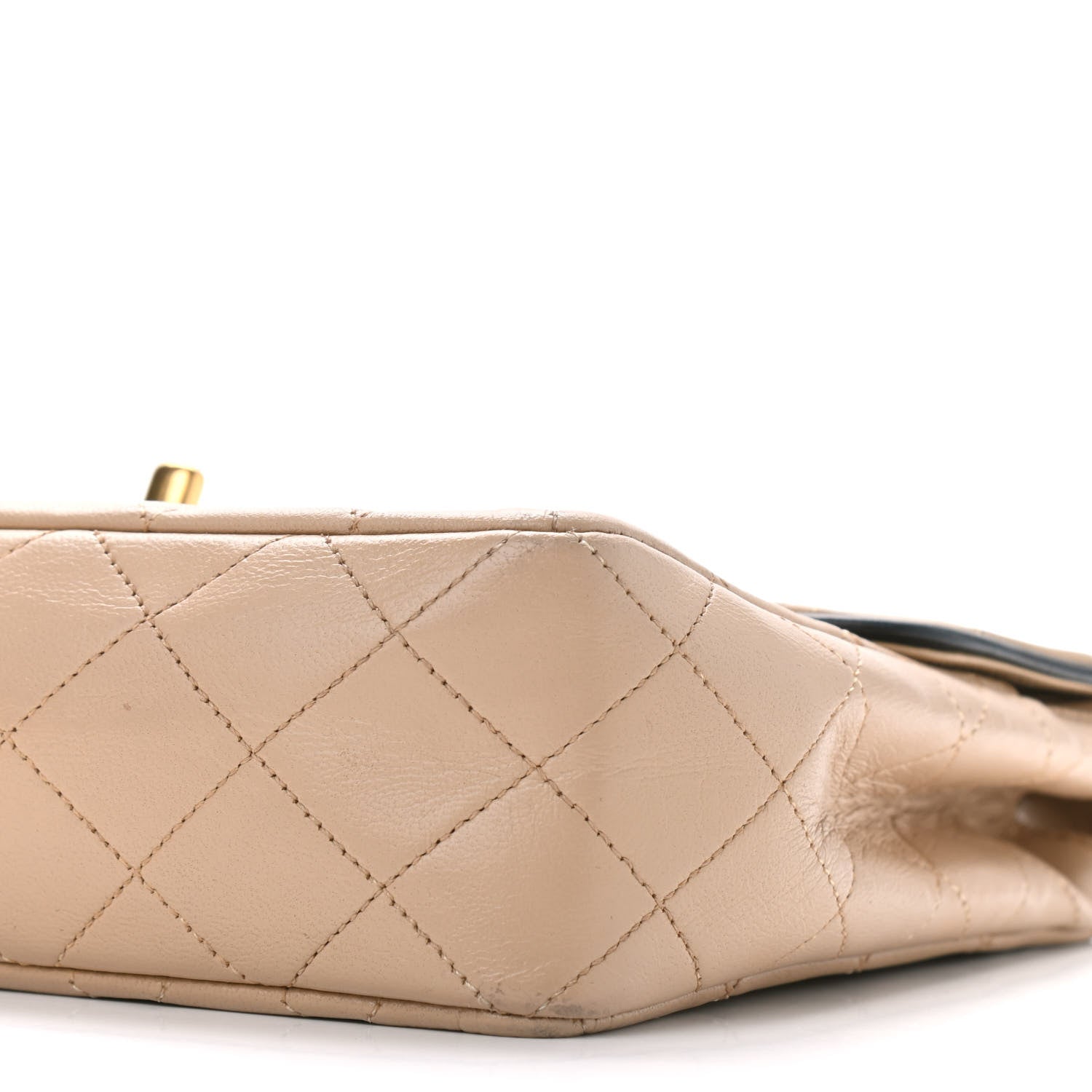 Chanel Lambskin Quilted Medium Single Flap Beige Black 10 of 10