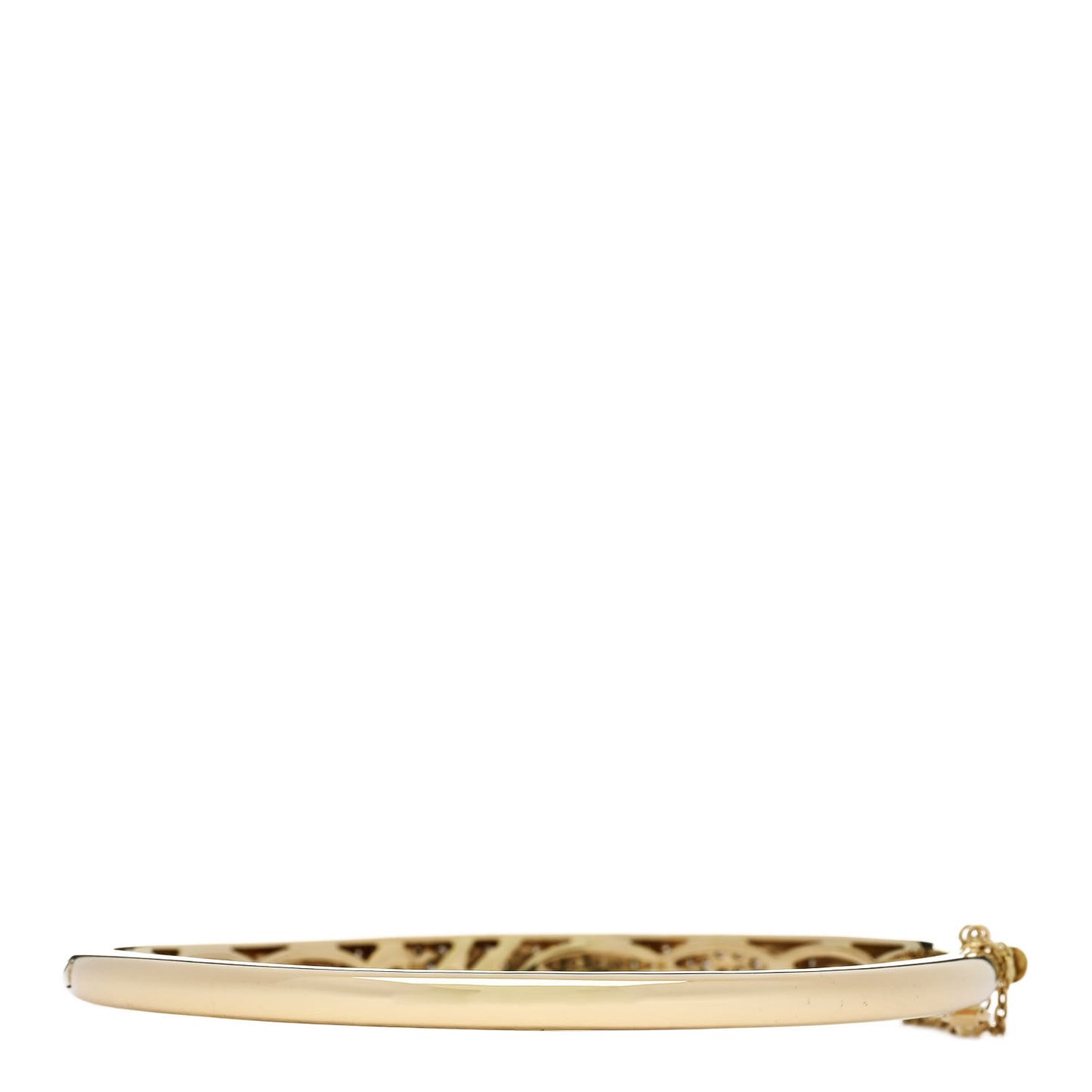 18K Yellow Gold Diamond .97ct Pave Bangle Bracelet M