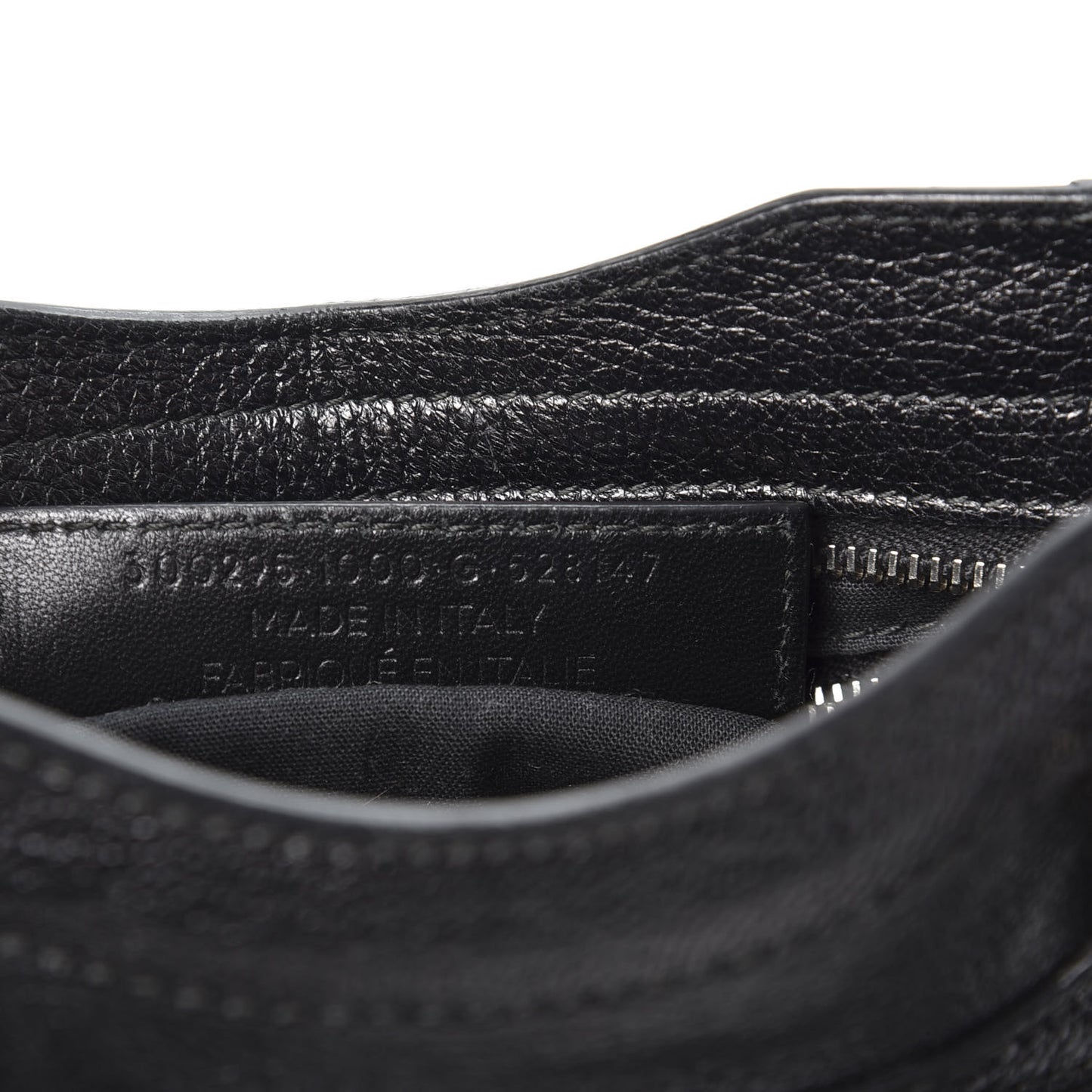 Chevre Silver Metallic Edge Hardware Mini City Black