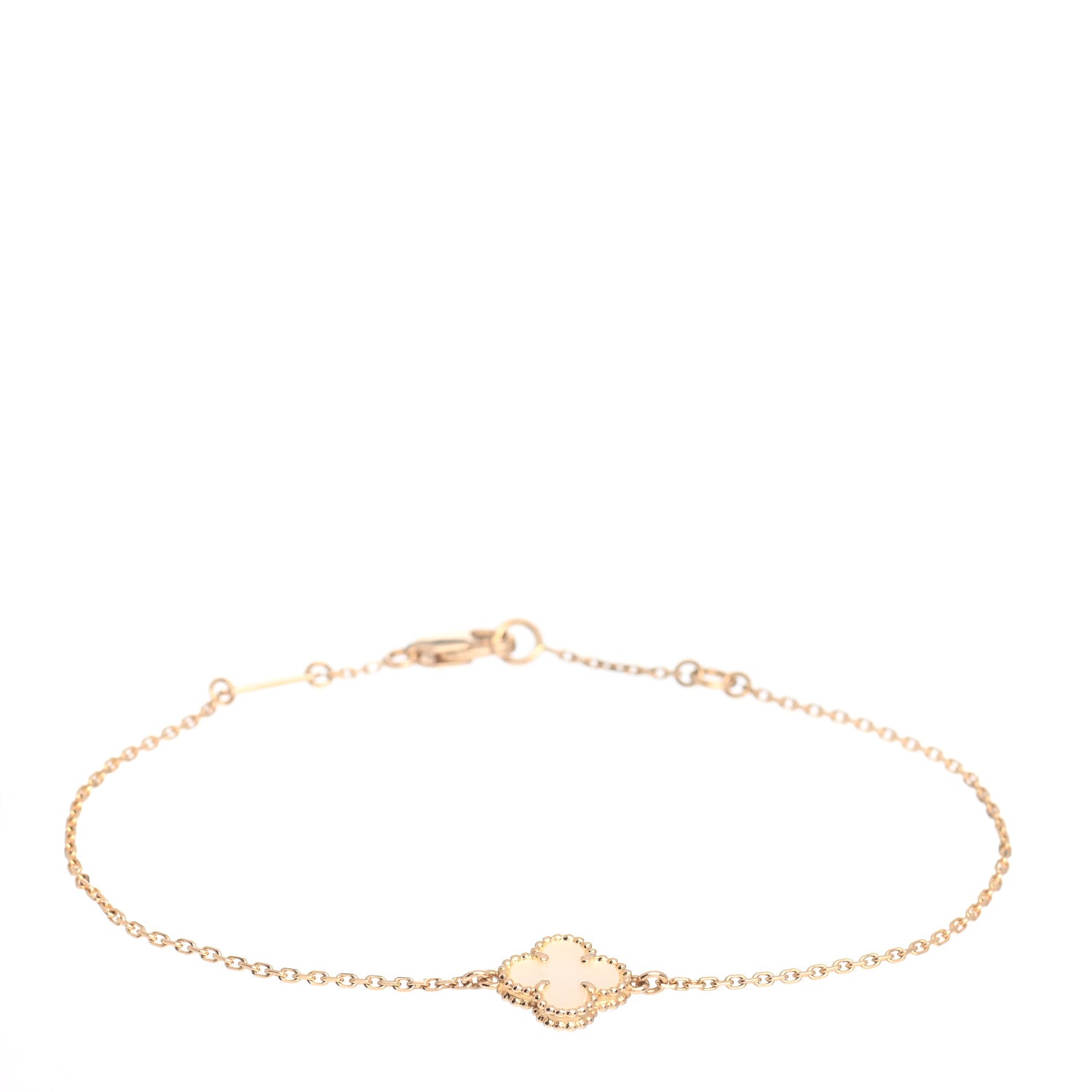 Van Cleef & Arpels 18K Yellow Gold Mother of Pearl Sweet Alhambra Bracelet 1 of 4
