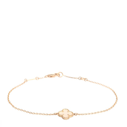 Van Cleef & Arpels 18K Yellow Gold Mother of Pearl Sweet Alhambra Bracelet 1 of 4