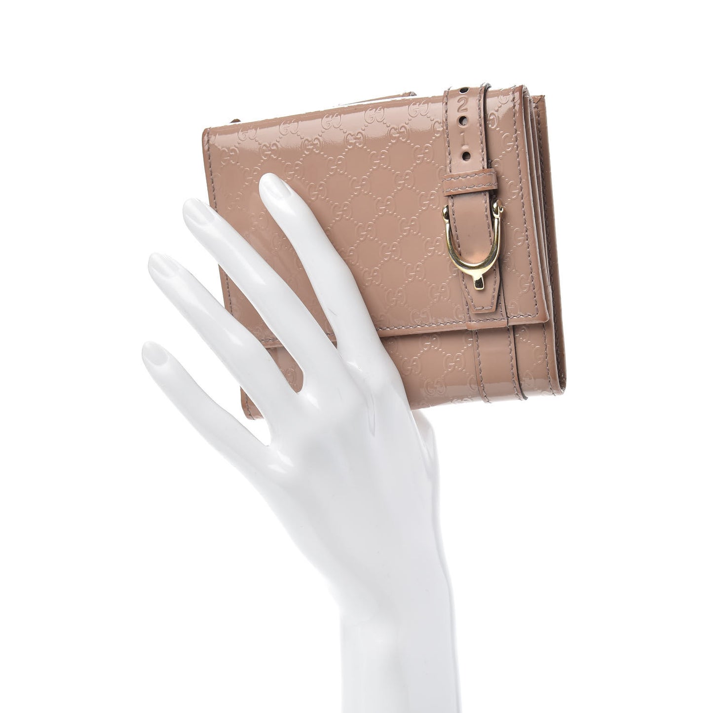 Patent Microguccissima Nice French Flap Wallet Dark Cipria