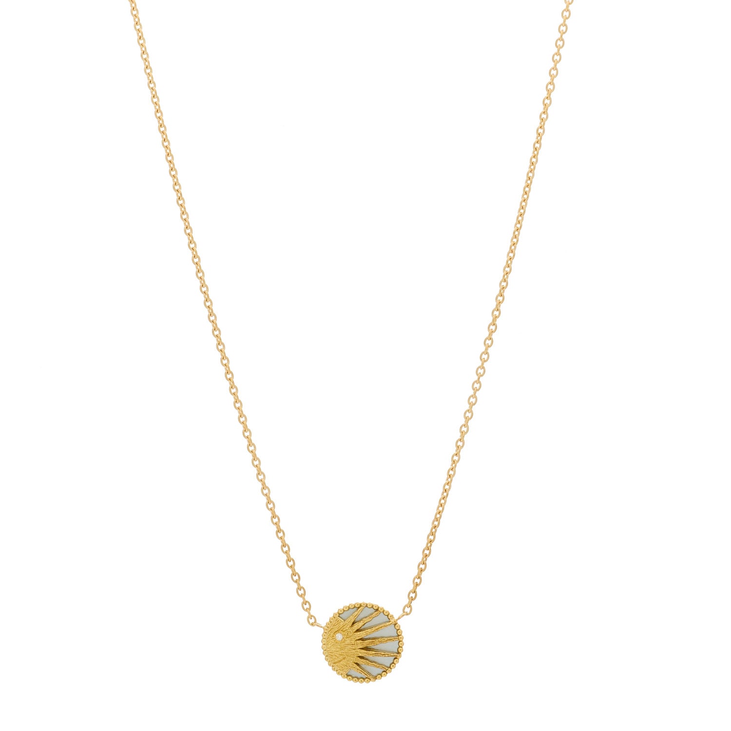 Christian Dior 18K Yellow Gold Platinum Diamond Black Onyx Mother of Pearl Rose Celeste Pendant Necklace 1 of 6