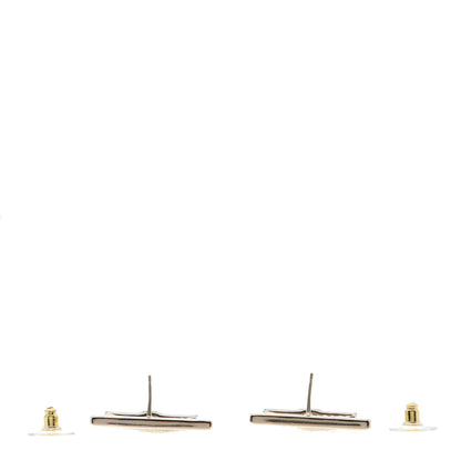 Chanel Metal Crystal Square CC Earrings Gold 3 of 4