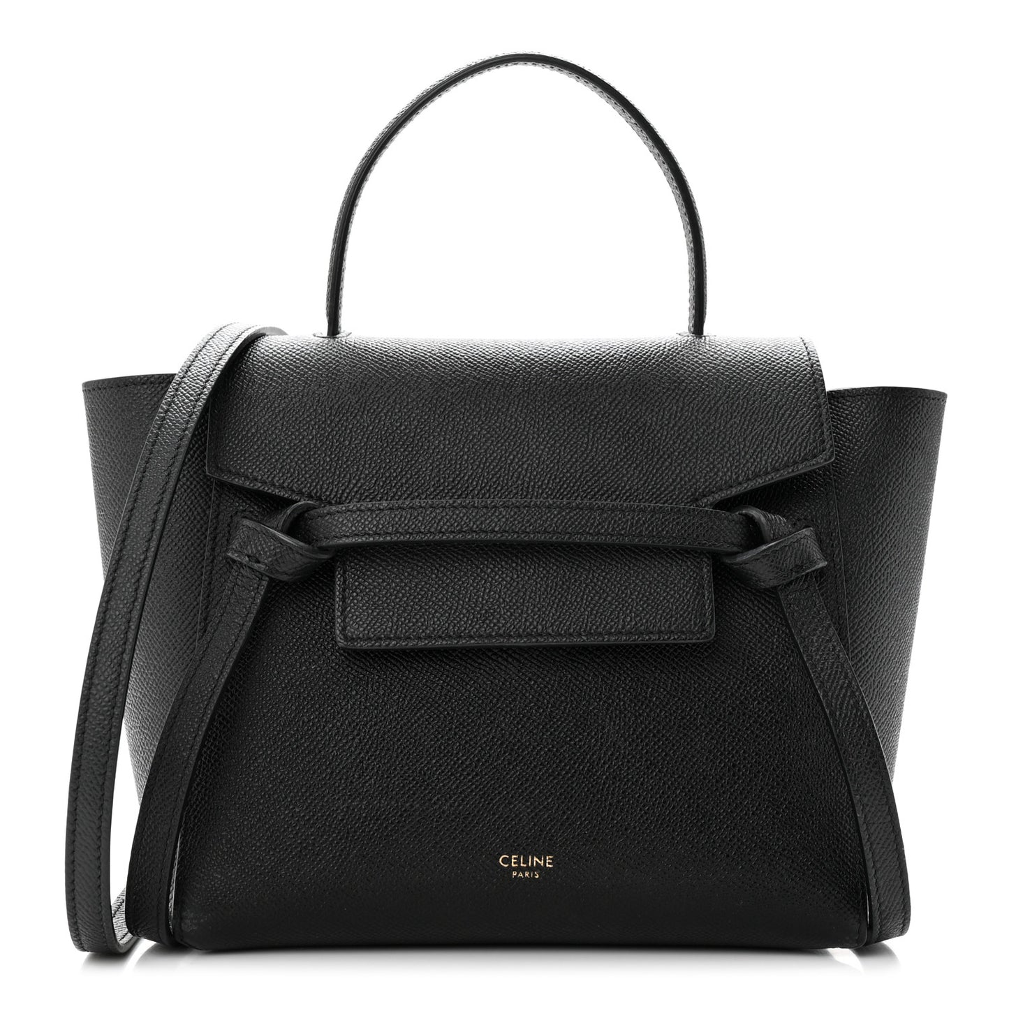 Grained Calfskin Nano Belt Bag Black