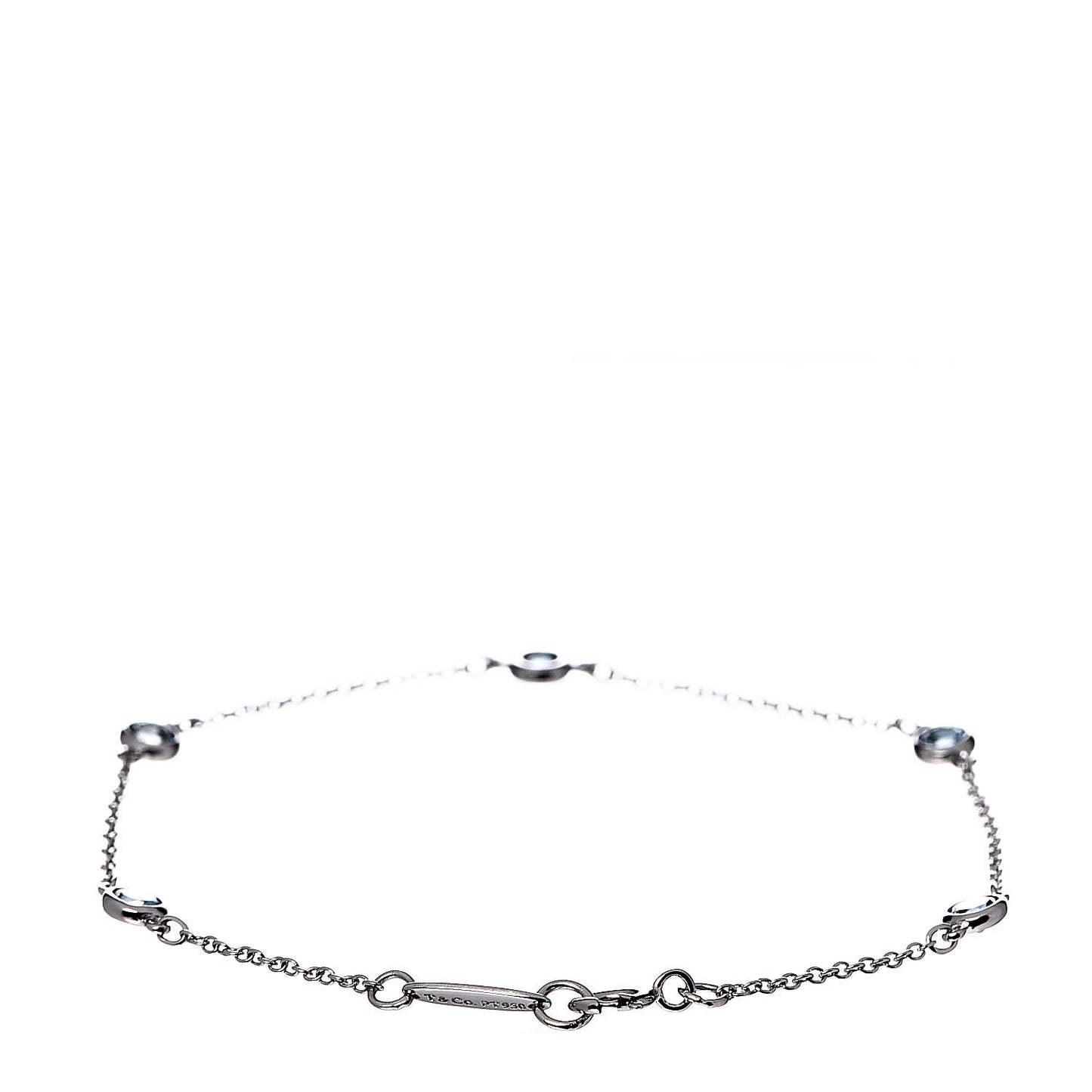 Platinum Aquamarine Elsa Peretti Color By The Yard 5 Station Bracelet