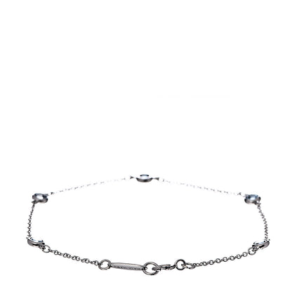 Tiffany Platinum Aquamarine Elsa Peretti Color By The Yard 5 Station Bracelet 3 of 6