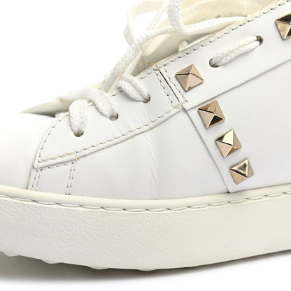 Valentino Garavani Calfskin Rockstud Untitled Open Sneakers 38 White 11 of 13