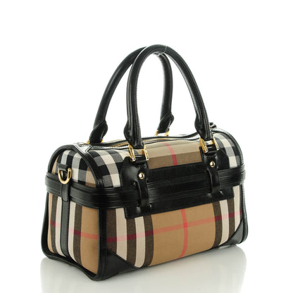 Burberry House Check Bridle Calfskin Medium Alchester Bowling Bag Black 3 of 8