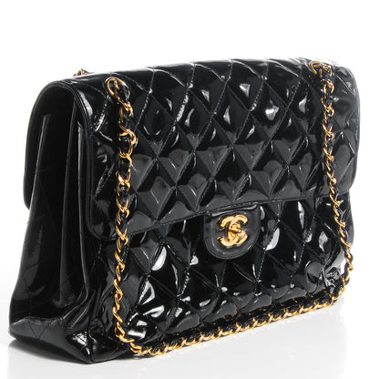 Chanel Patent Quilted Jumbo Double Sided Flap Black 3 of 8