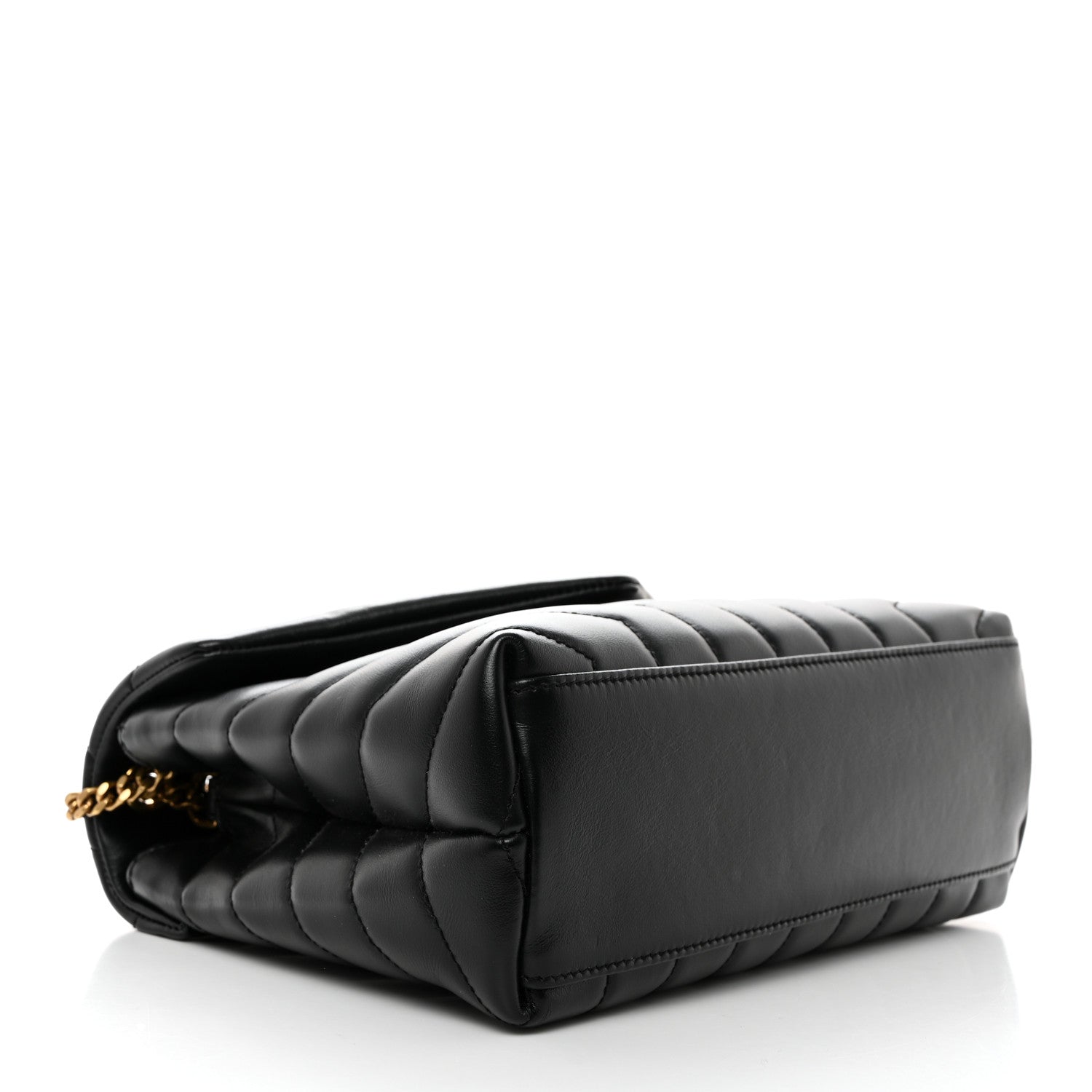 Saint Laurent Calfskin Y Quilted Monogram Small Loulou Chain Satchel Black 4 of 12