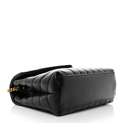 Saint Laurent Calfskin Y Quilted Monogram Small Loulou Chain Satchel Black 4 of 12