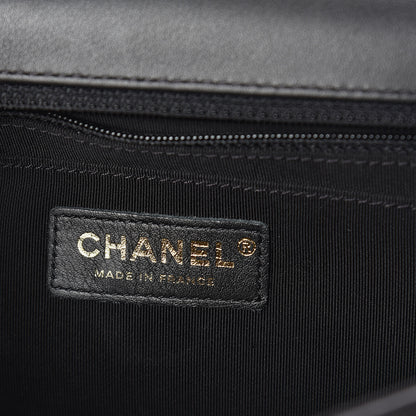Chanel Calfskin Chevron Quilted Statement Flap Black 6 of 10