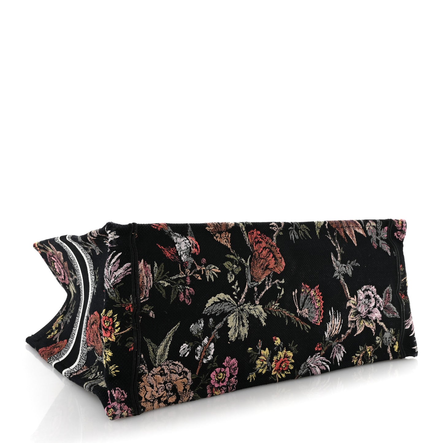 Canvas Jardin Botanique Embroidered Large Book Tote Black Multicolor