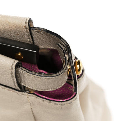 Fendi Goatskin Stingray Medium Peekaboo Iconic Satchel White Pink 22 of 31
