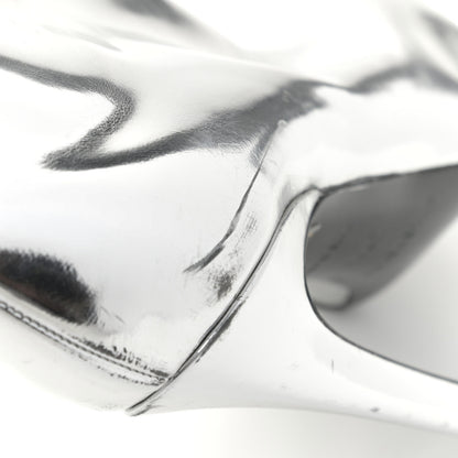 Balenciaga Metallic Calfskin Thigh High Boots 37.5 Silver 9 of 9