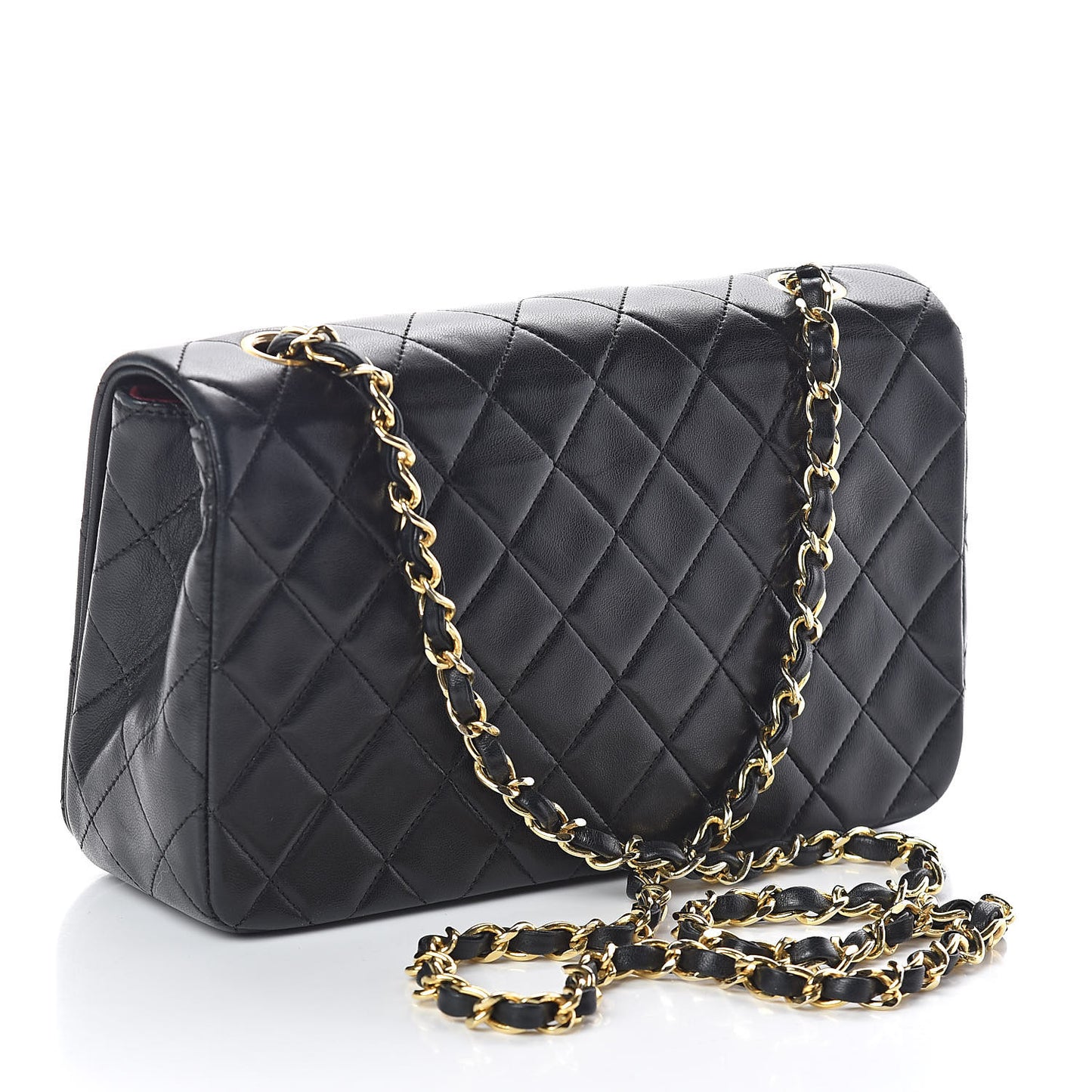 Lambskin Quilted Small Single Flap Black