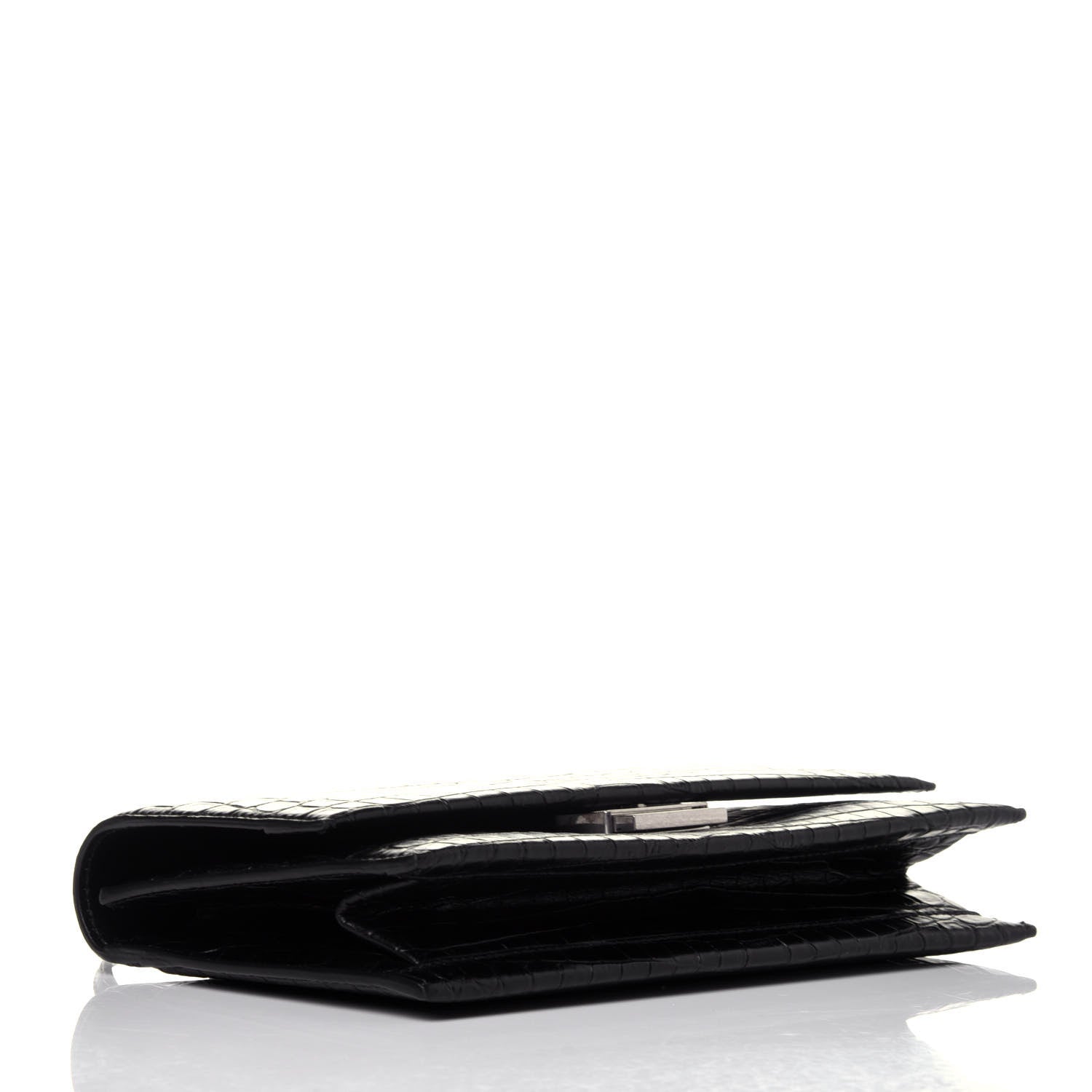 Saint Laurent Calfskin Crocodile Embossed Small Babylone Black 4 of 9