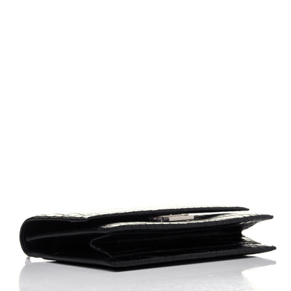 Saint Laurent Calfskin Crocodile Embossed Small Babylone Black 4 of 9