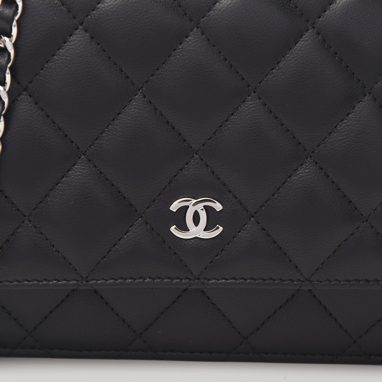 Chanel Lambskin Quilted Wallet On Chain WOC Black 9 of 9