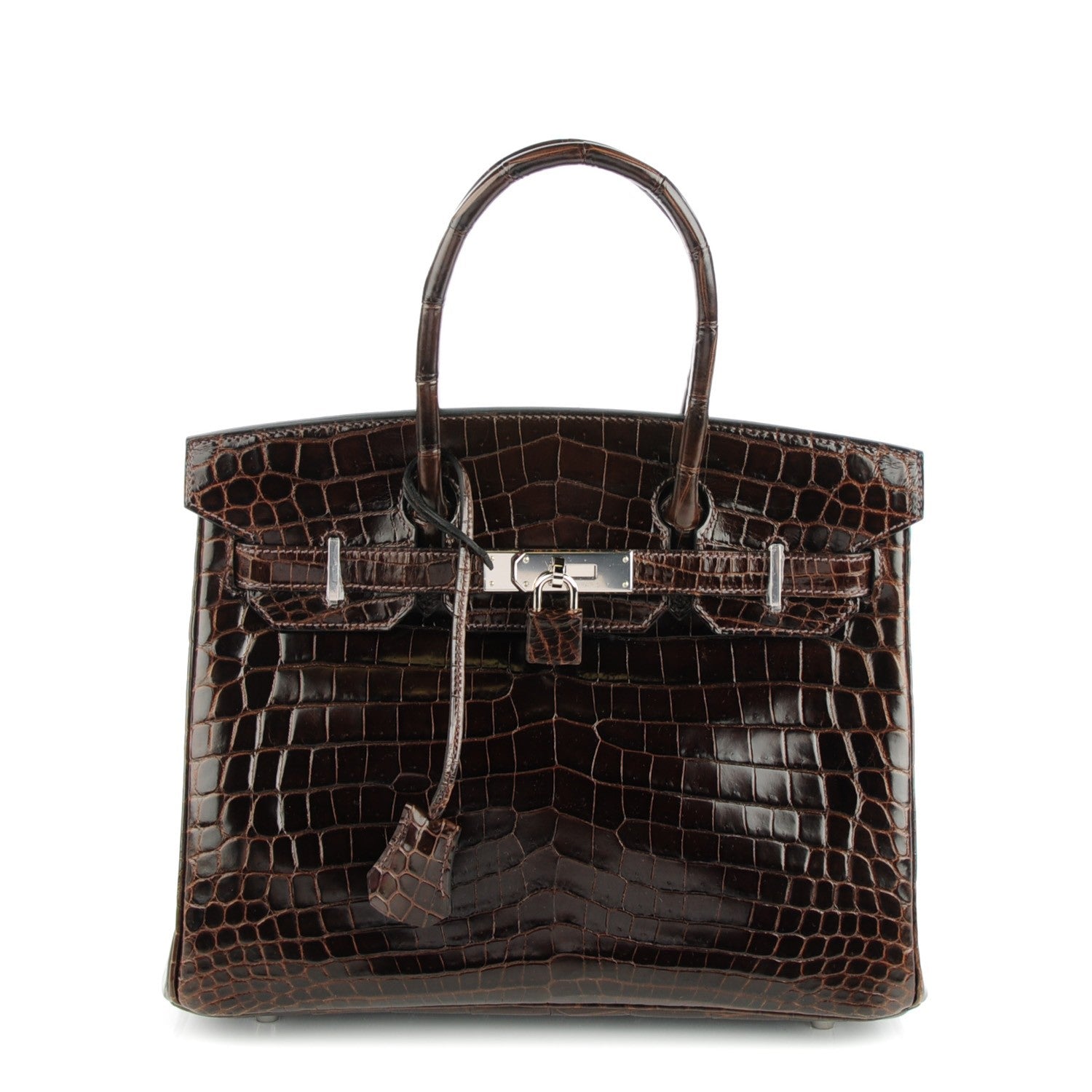 Hermes Shiny Niloticus Crocodile Birkin 30 Havane 1 of 23