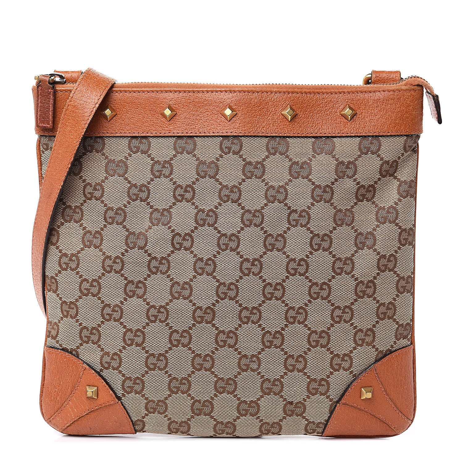 Gucci Monogram Studded Messenger Orange 1 of 16