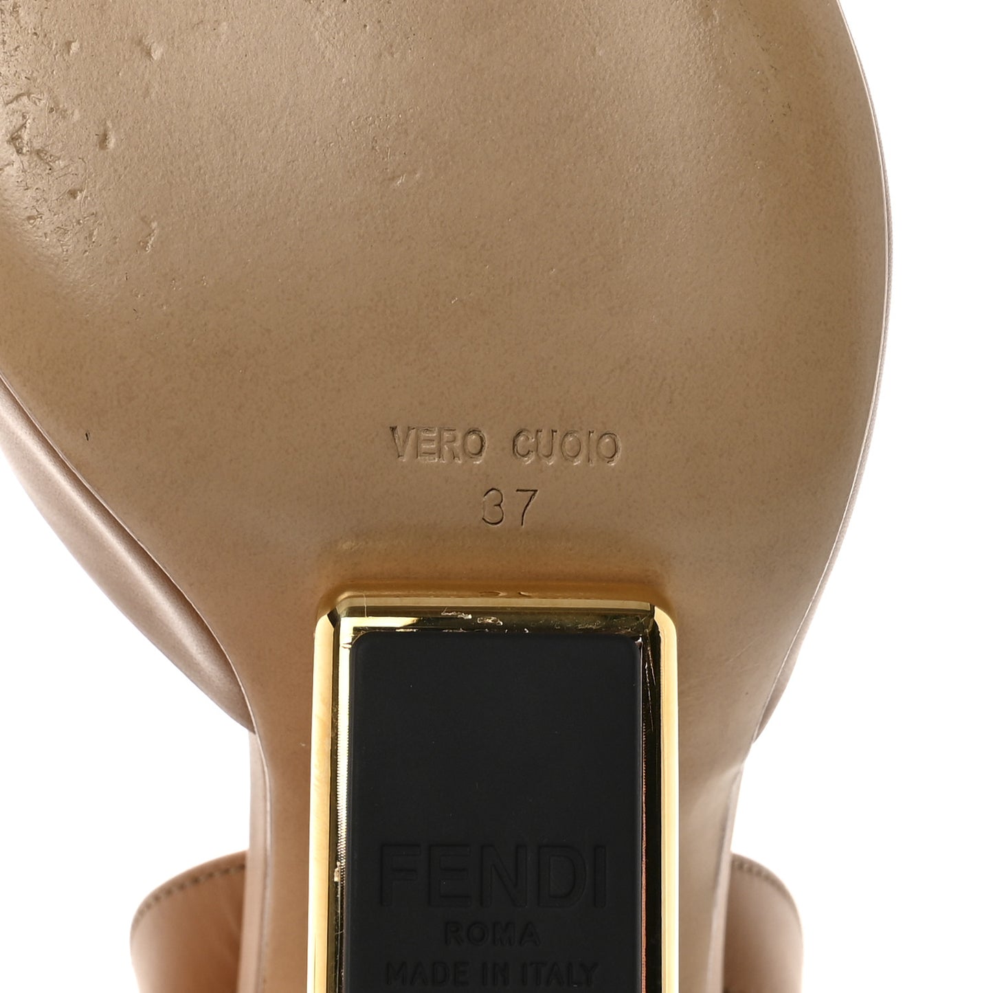 Vitello Fendi First 100mm Slingback Pumps 37 Caramello