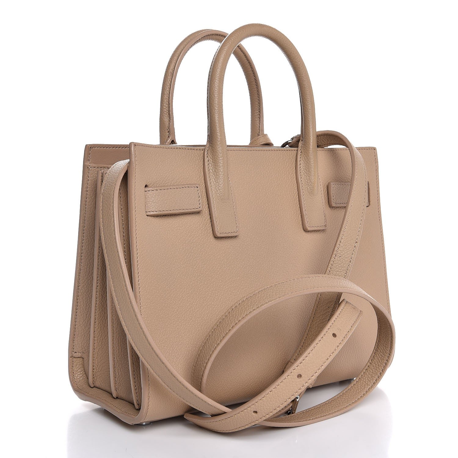 Saint Laurent Grained Calfskin Small Sac De Jour Taupe 2 of 11