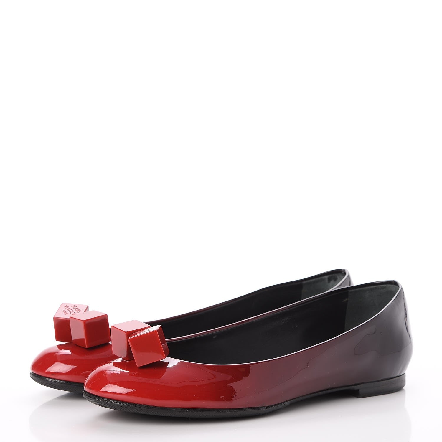 Louis Vuitton Patent Calfskin Gossip Ballerina Flats 35.5 Red 3 of 8