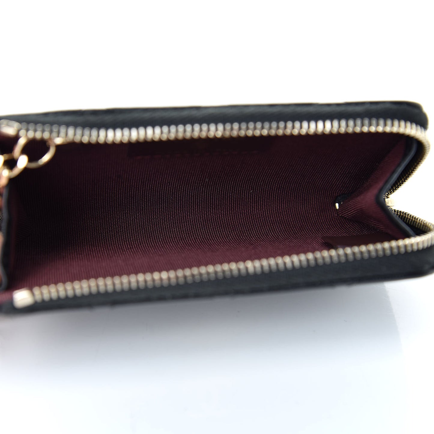 Lambskin Quilted Key Holder Case Black