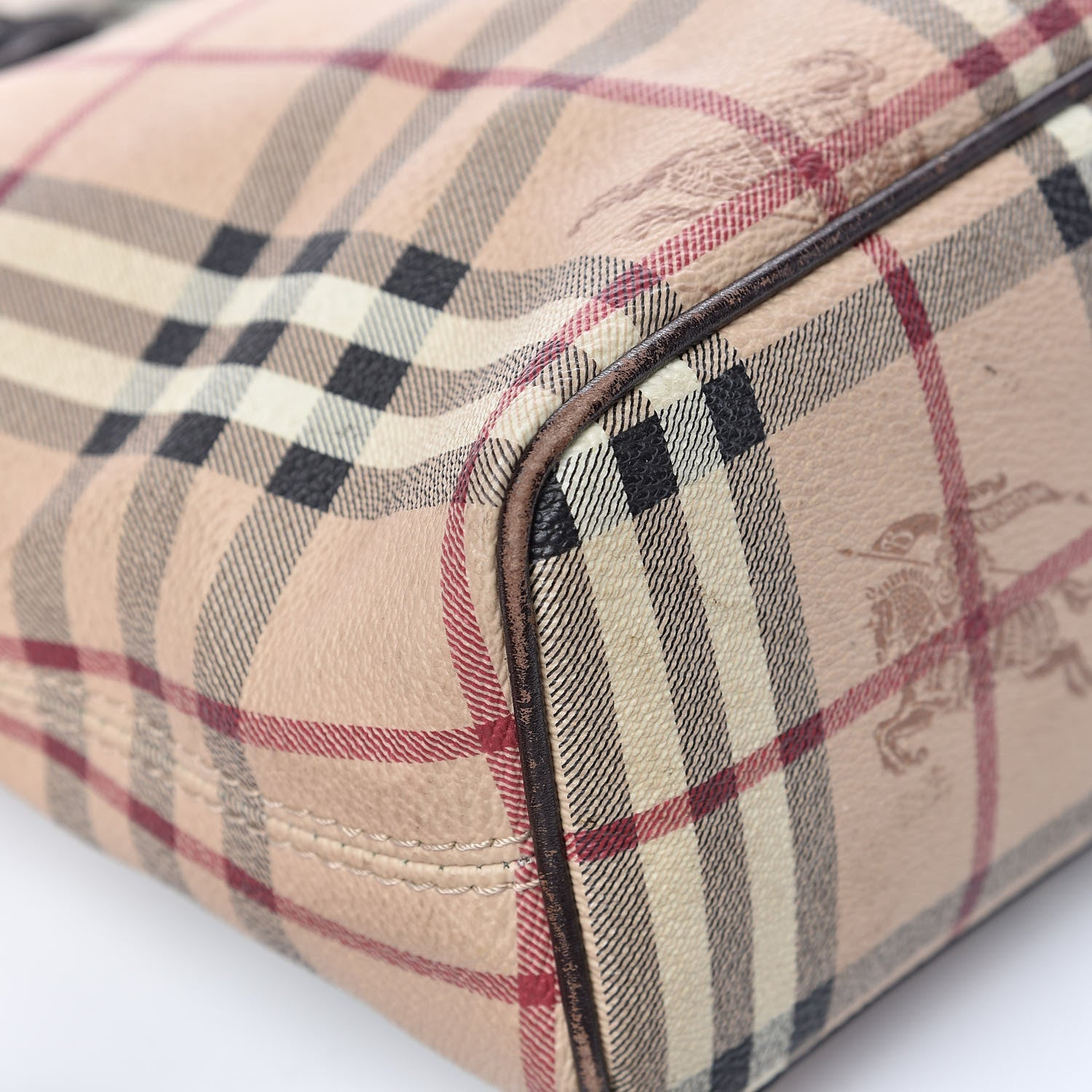 Burberry Haymarket Check Small Onslow Tote Chocolate 16 of 20