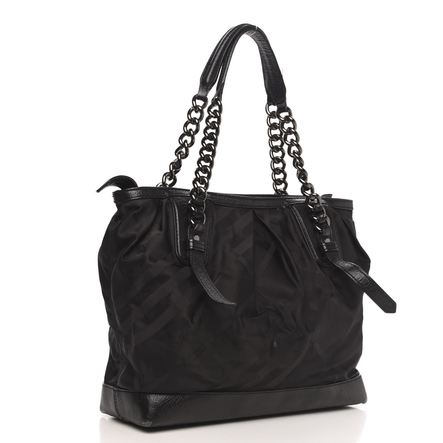 Nylon Tonal Check Torbitt Tote Black
