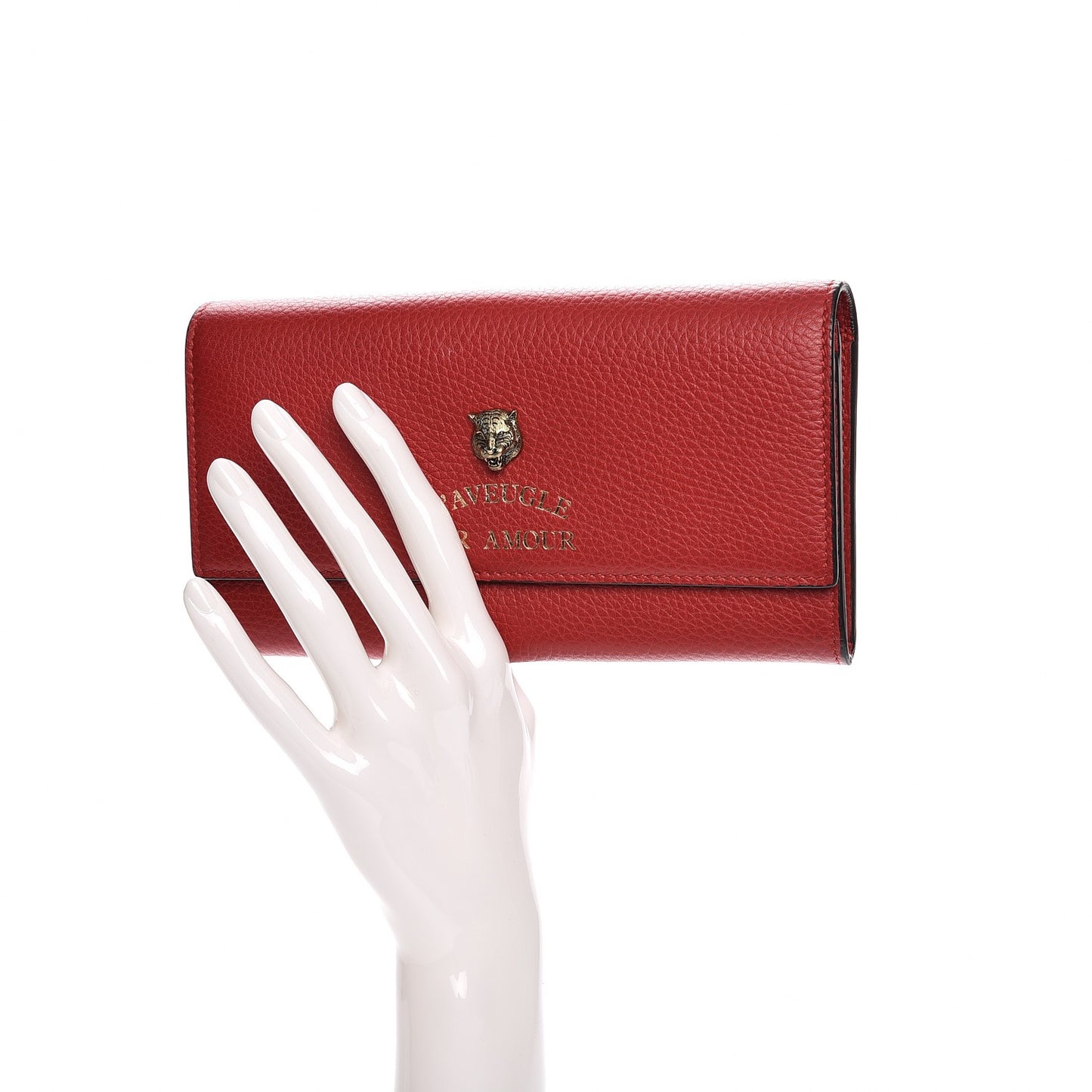 Calfskin Animalier Continental Wallet Red
