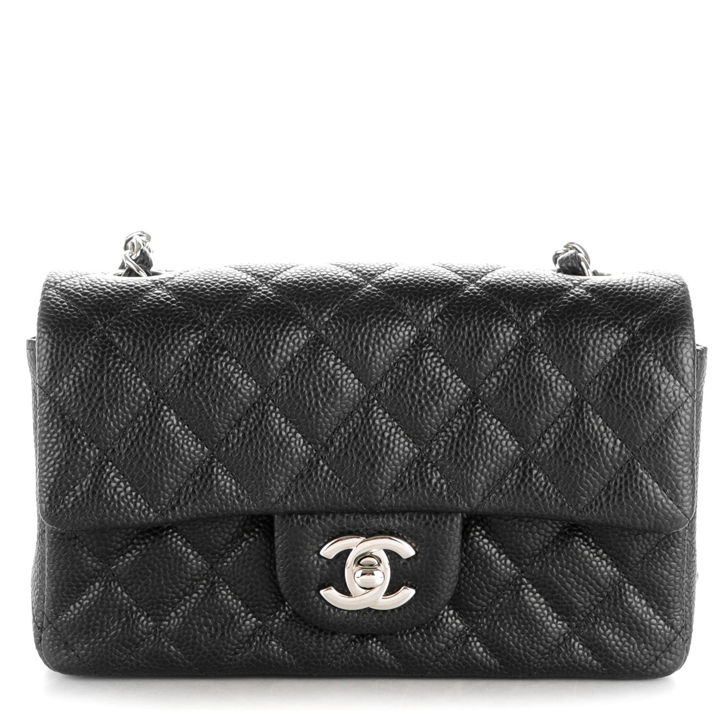 Caviar Quilted Mini Rectangular Flap Black