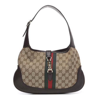 Gucci Monogram Web Jackie O Hobo Dark Brown 1 of 12