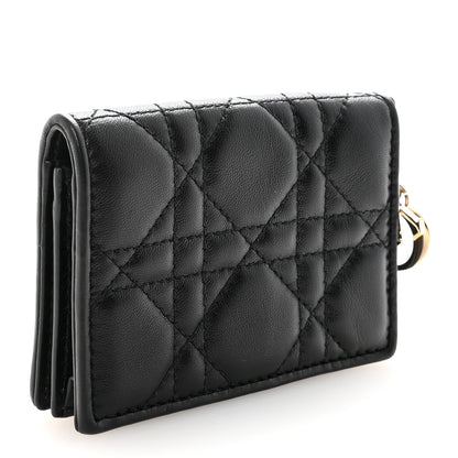 Christian Dior Lambskin Cannage Small Lady Dior Flap Card Holder Black 3 of 8