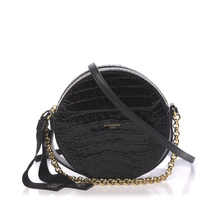 Givenchy Calfskin Crocodile Embossed Eden Round Black 1 of 9