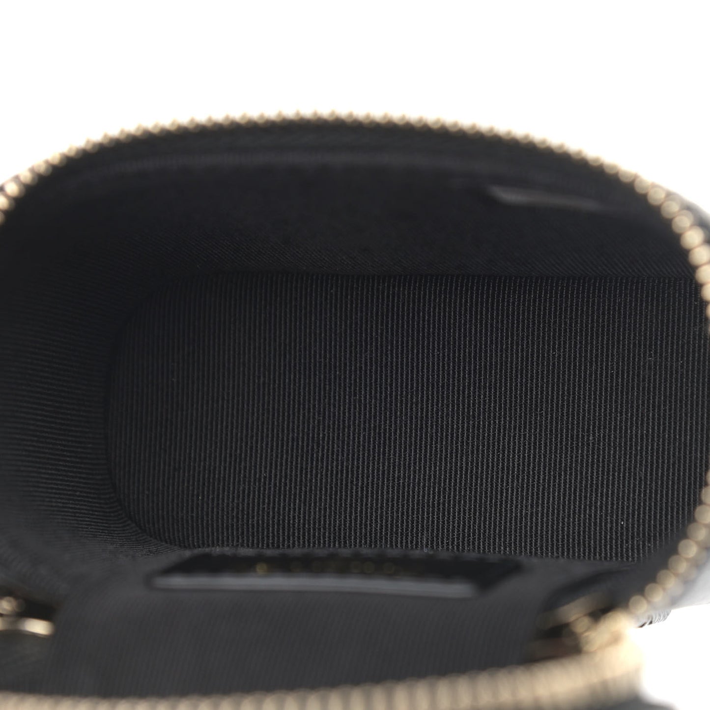 Caviar Quilted Small Handle With Care Vanity Case With Chain Black
