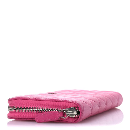 Chanel Caviar Quilted Large Gusset Zip Around Wallet Pink 4 of 9