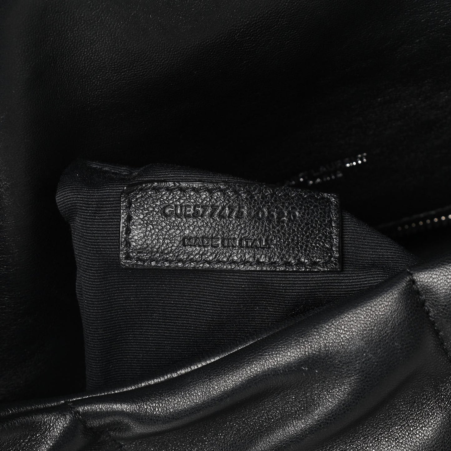 Lambskin Quilted Small Loulou Puffer Monogram Chain Satchel Black