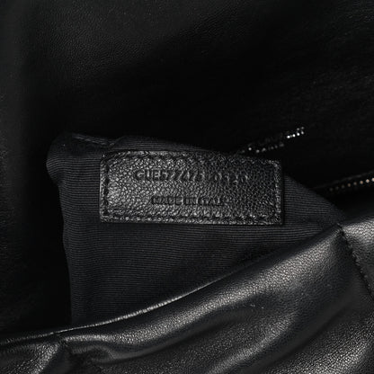 Saint Laurent Lambskin Quilted Small Loulou Puffer Monogram Chain Satchel Black 7 of 12