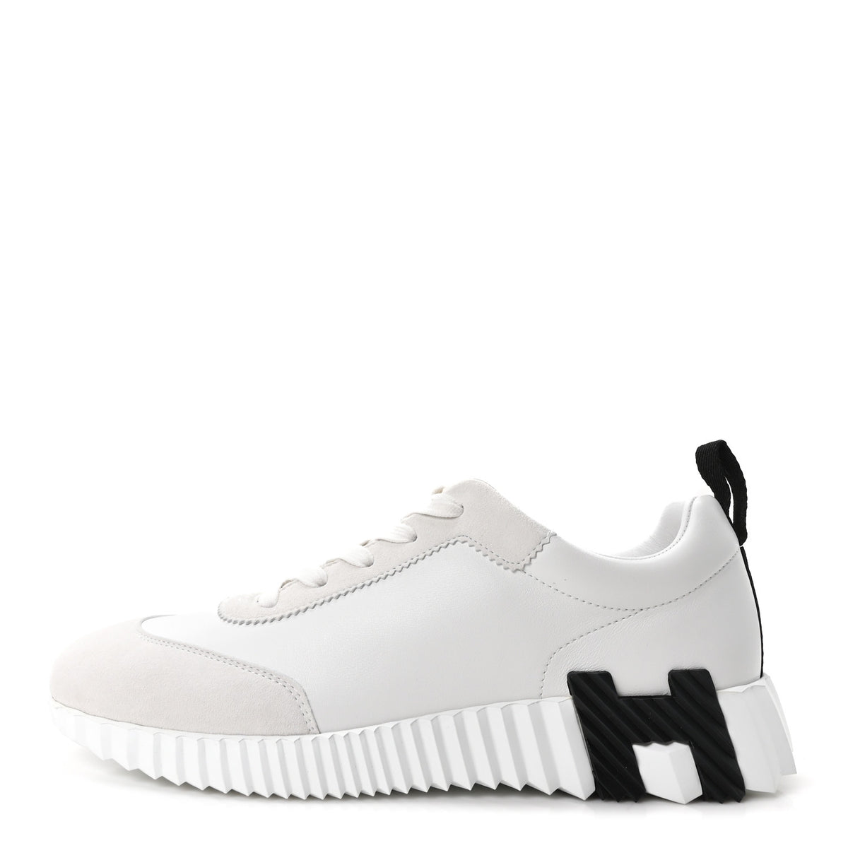 Sport Goatskin Suede Goatskin Bouncing Sneakers 38.5 White Black