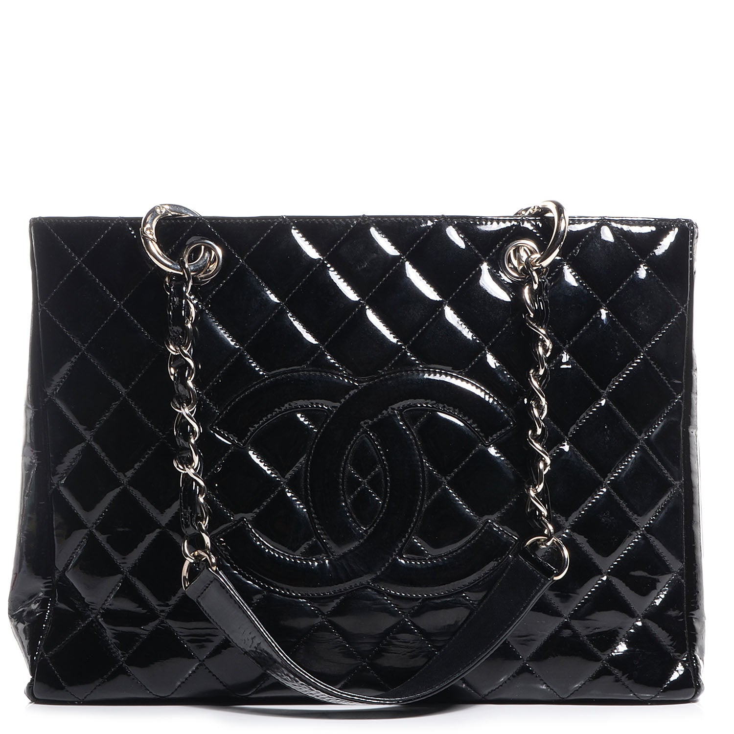 Chanel Patent Grand Shopping Tote GST Black 1 of 7
