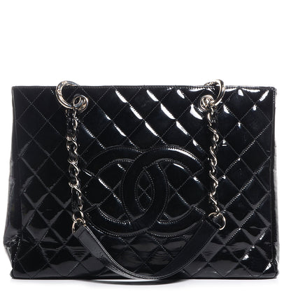 Chanel Patent Grand Shopping Tote GST Black 1 of 7