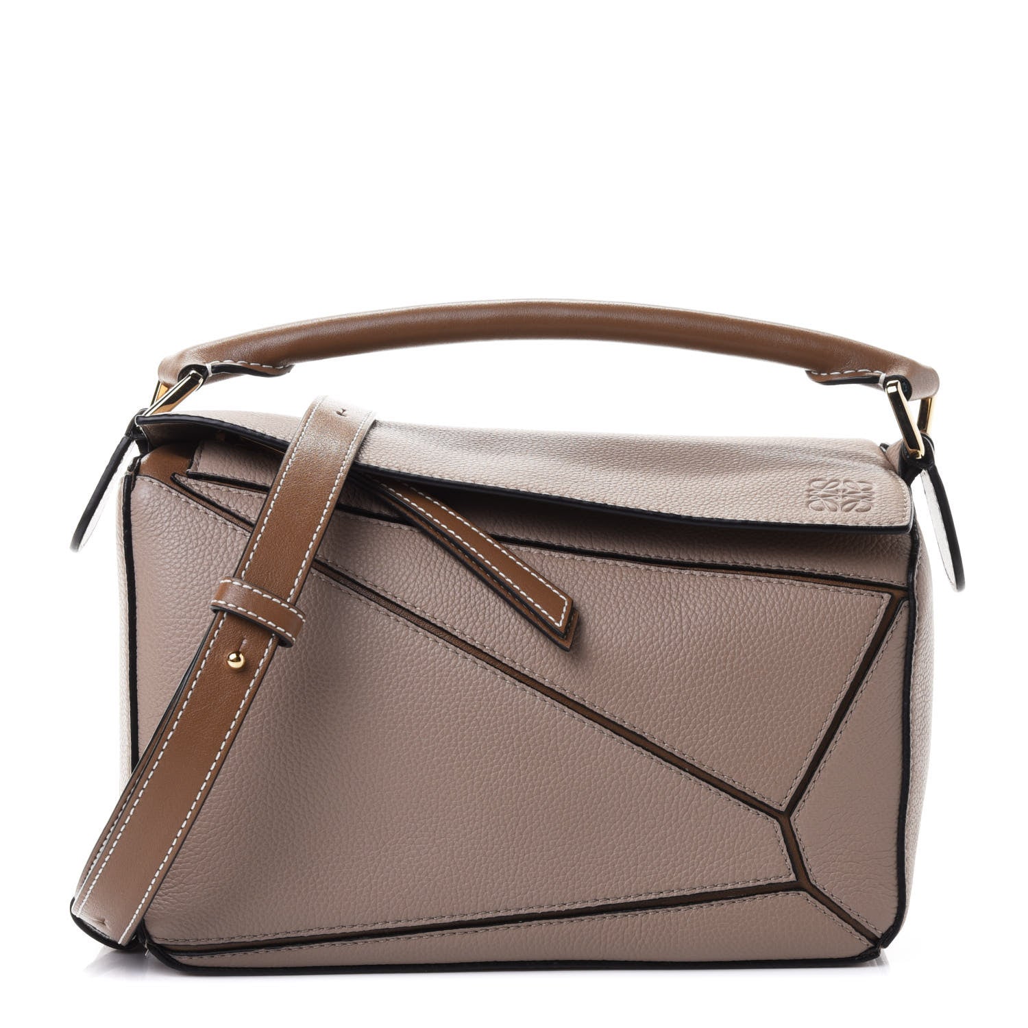Loewe Grained Calfskin Small Puzzle Bag Sand Mink 1 of 4
