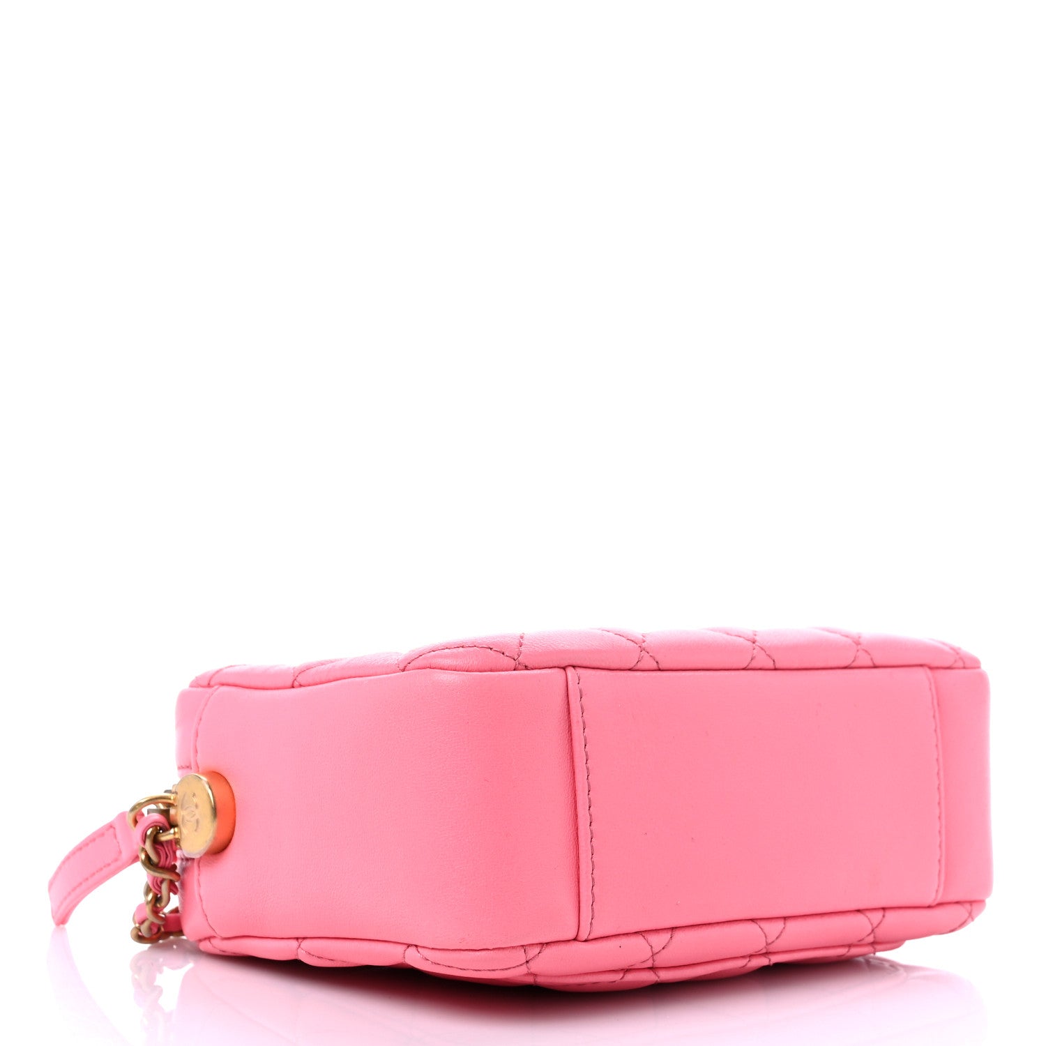 Chanel Lambskin Quilted CC Pearl Crush Camera Case Pink 4 of 10