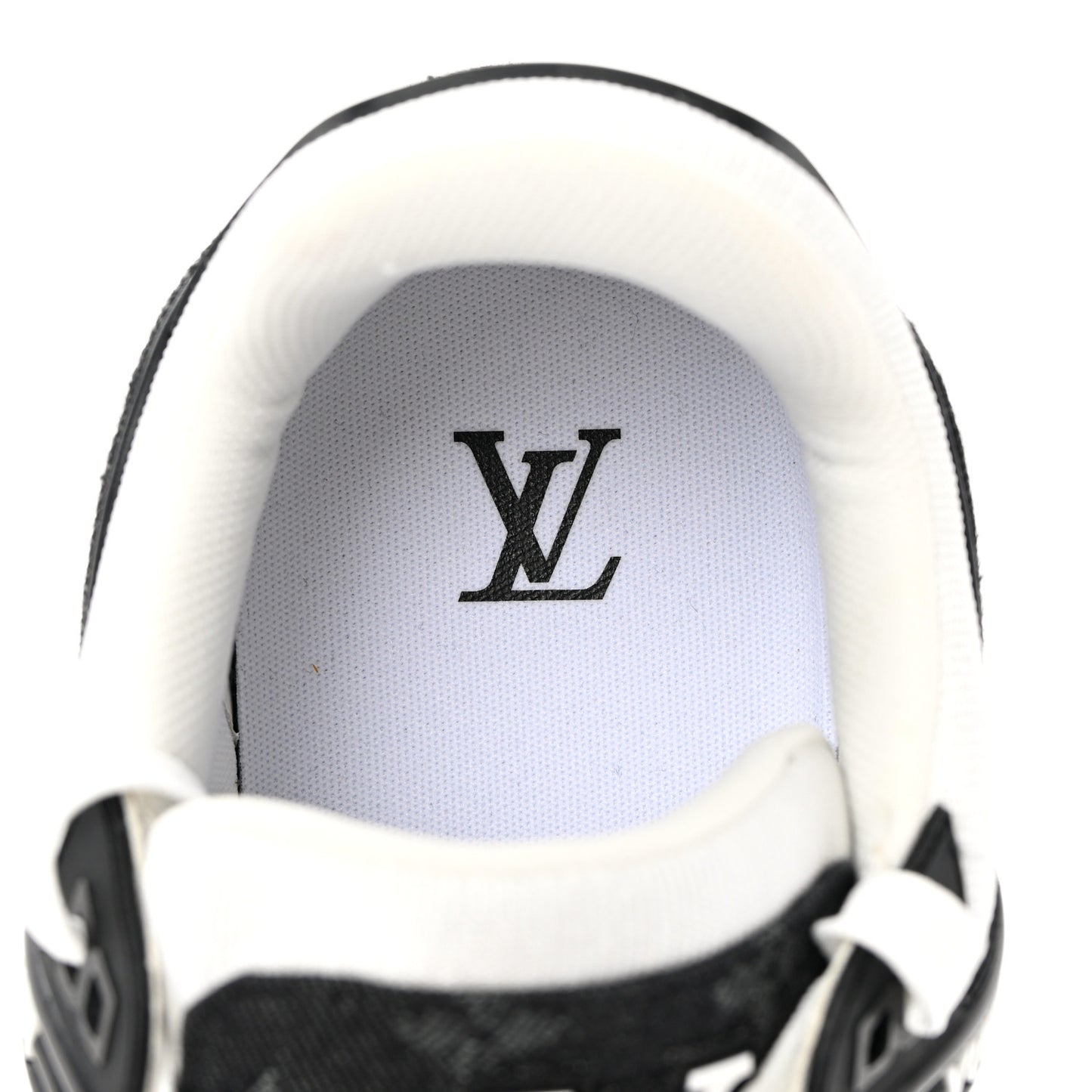 Calfskin Monogram Denim Mens LV Trainer Sneakers 8.5 Black