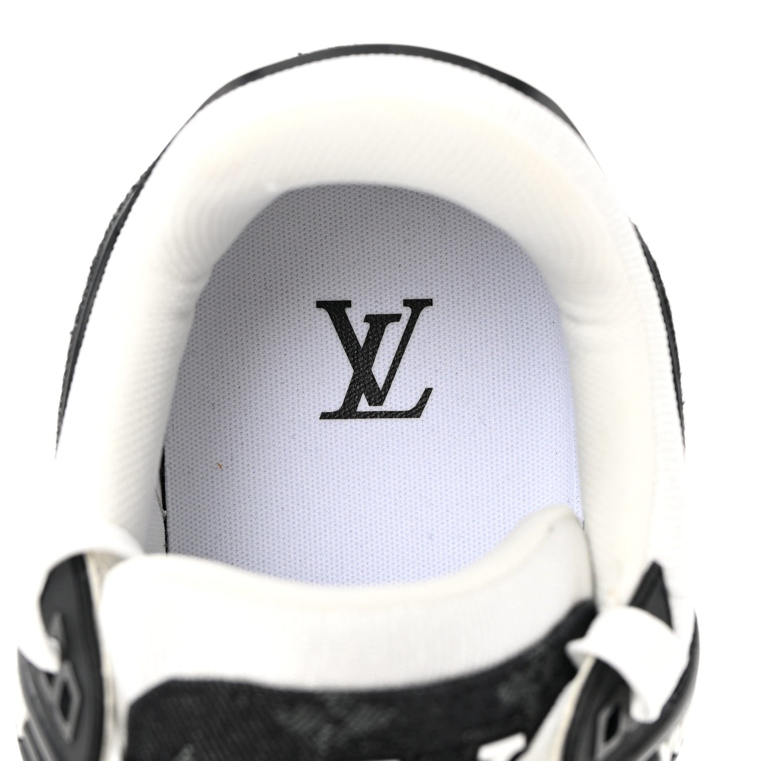 Louis Vuitton Calfskin Monogram Denim Mens LV Trainer Sneakers 8.5 Black 8 of 15