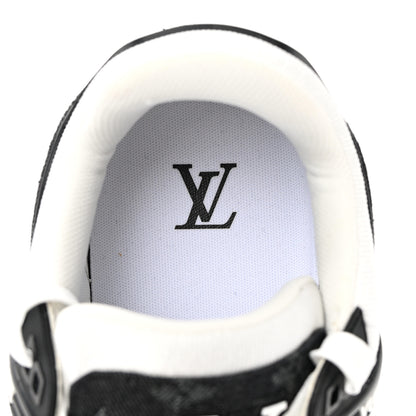 Louis Vuitton Calfskin Monogram Denim Mens LV Trainer Sneakers 8.5 Black 8 of 15